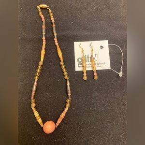 Handcrafted 16 inch Necklace and matching earring set